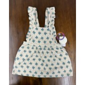 日本童裝 小童服飾 女童 女孩 幼童 童裝 古典花紋吊帶裙 95碼 24-36個月